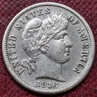 1916 S Barber Dime 10c XF - AU #98180