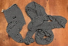 HBC Happy Baby Stretchy Wrap Carrier Black White Stripes Bamboo USA Storage Bag