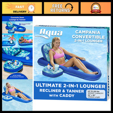 Extra Large 2-in-1 Inflatable Pool Float Lounge for Adults - Adjustable Backrest
