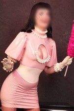 Latex Rubber Gummi Maid uniform ruffles Dress gloves skirt customized 0.4mm 264