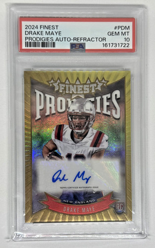 Drake Maye [Refractor] #P-DM 2024 Topps Finest Prodigies Autograph card