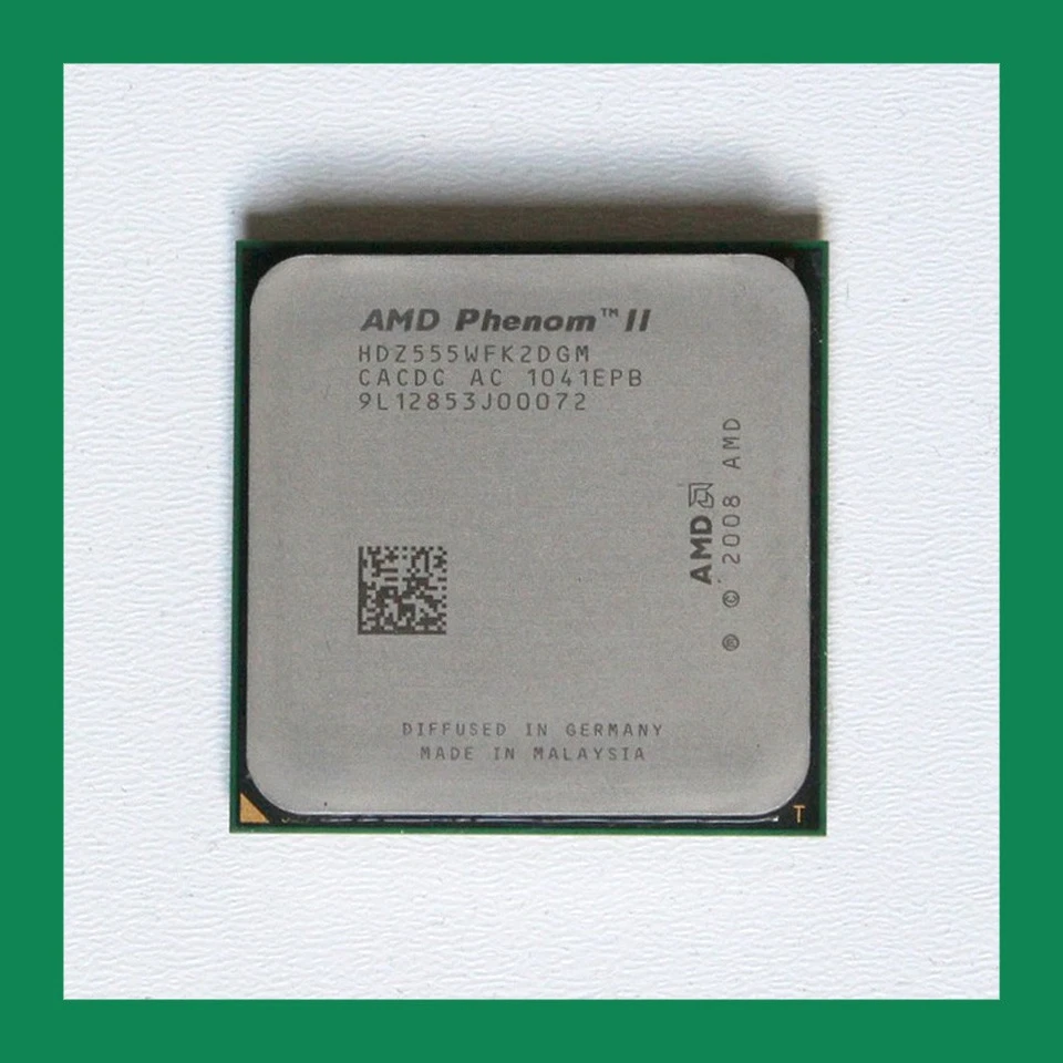 AMD Phenom II 555 ✔️ Dual-Core CPU HDZ555WFK2DGM Black BE 2 AM2+ AM3 3.2 GHz 6MB - Immagine 2 di 3
