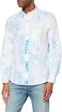 Desigual Men's shirt Paisley and flowers pattern long sleeve 100 cotton Size L