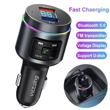 Bluetooth 5.0 FM Transmitter Car Adapter QC3.0 USB Fast Charger MP3 Music Player