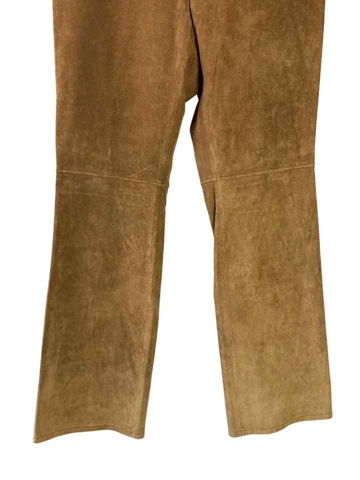 Pantalones de gamuza de cuero genuino Covington para mujer 10 forro de poliéster marrón camel Foto 3 de 4