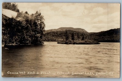 Crane Mt. Floating Island Garnet Lake Garnet New York NY RPPC Photo Postcard