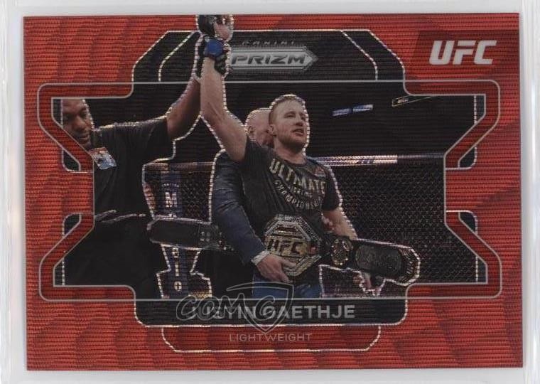2022 Panini Prizm UFC Ruby Wave Prizm Justin Gaethje #44 1wv