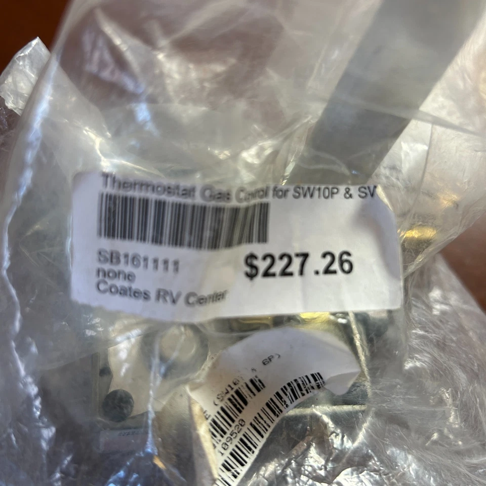 Suburban MFG 161111 RV Parte Componente Calentador de Agua Termostato Válvula de Control de Gas Foto 2 de 4