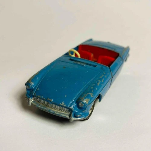 Dinky Toys #113 MG B Sports Car Roadster, Blue - Original Vintage (ref34)