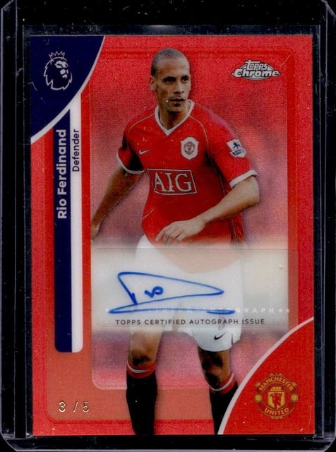 2026 Topps Chrome Premier League Rio Ferdinand Auto Red Refractor #/5 Man U