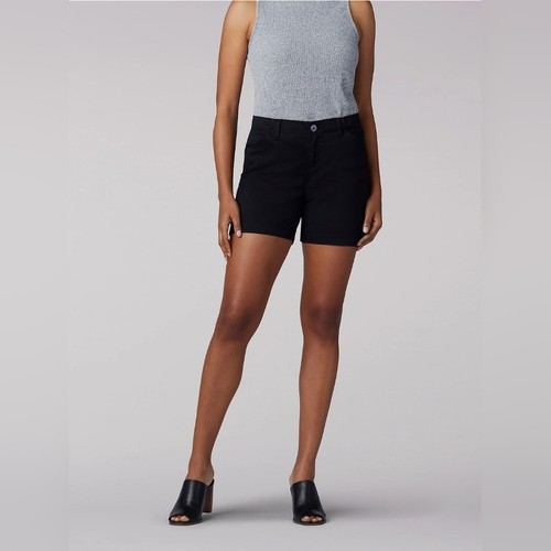 Lee Legendäre Damen-Chino-Shorts, schwarz, Größe 4M, neu mit Etikett - Bild 1 von 13