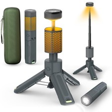 Telescopic Portable Camping Light with Stand - 10500mAh Rechargeable Gray