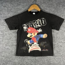 Vintage Nintendo Mario Kart DS T-Shirt Youth Small Black Promo Big Graphic RARE