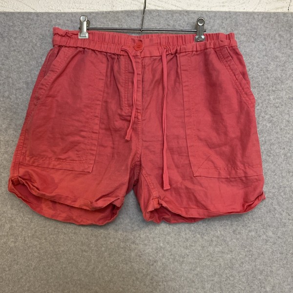 Country Road Pink Linen Cotton Blend Tie Elastic Waist Shorts Sz 12