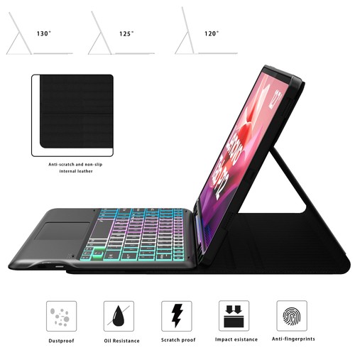 Hülle für Lenovo Tab P12 12.7 mit abnehmbarer Tastatur DIY 3 Lighting Keyboard - Bild 20 von 24