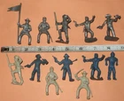 Old 1950's Marx VINYL + SOFT PLASTIC Fort Dearborn Figures  to Playsets