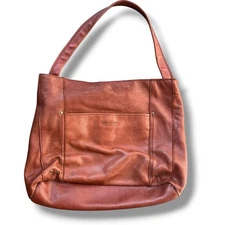 American Leather Co Carrie Hobo Leather Shoulder Bag Cafe Latte Soft Pebbled