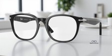 PERSOL PO3283V 95 Black Transparent Demo Lens 52 mm Men's Eyeglasses