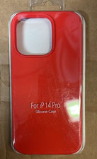 Silicone Rubber Smart Phone Case For Apple iPhone 14 Pro Red Soft Back Cover