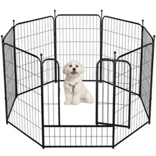 Dog Playpen 32" 8 Panels Foldable Exercise Pen Pet Playpen Fence Indoor Outdoor