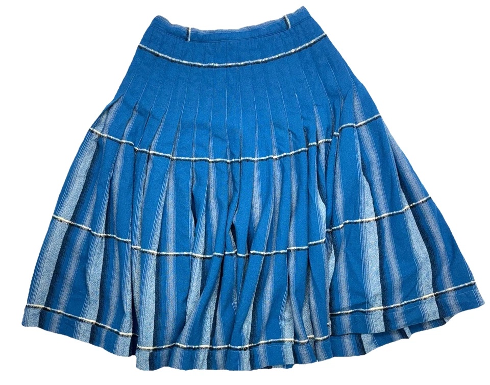 Falda De Colección Pendleton Lana Turnabout Reversible Franela Azul EE. UU. Garra Cremallera Foto 4 de 4