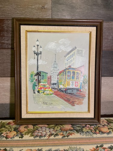 Original Albert Tolf Signed Oil Painting San Francisco Cable Car Framed "17*13" - Picture 9 of 13