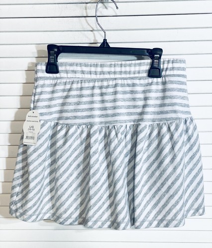 Wonder Nation Pull On Knit Scooter Skort Gray Stripe Sz 10 / 12 Girls New - Picture 3 of 7