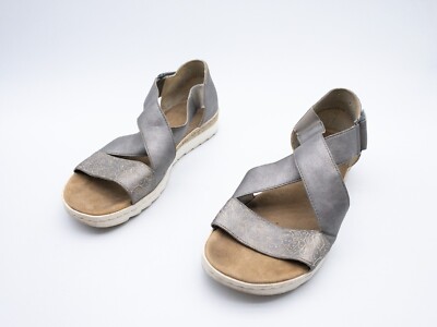 Rieker Damen Sandale Freizeitschuh Sommerschuh silber Gr. 39 EU Art. 28747-95