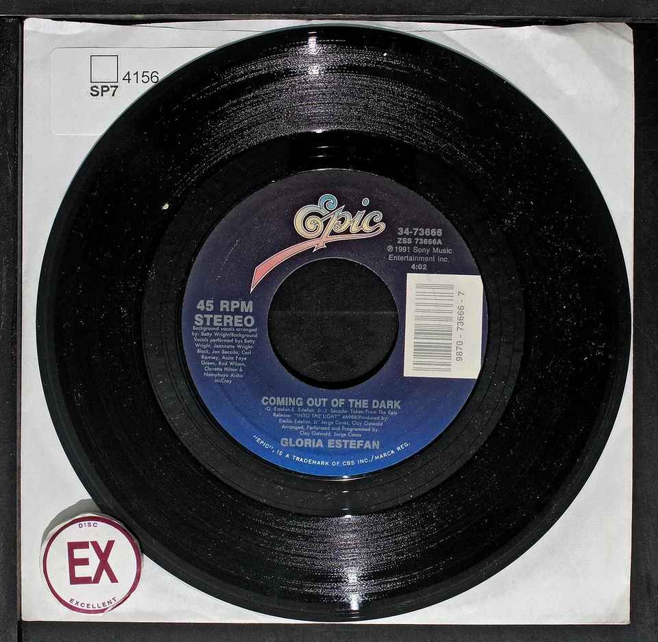 Gloria Estefan - Coming Out Of The Dark - 7" single 45rpm record - Image 2 of 3