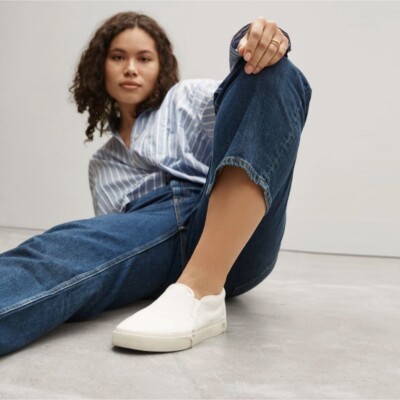 Everlane The Forever Slip On Sneakers White M 12.5 14 New Womens Athletic Shoe Everlane The Forever Slip On Sneakers White M 12.5 W 14 New  main image 4