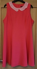 River Island Sleeveless Dress Lace Collar Pink size 18