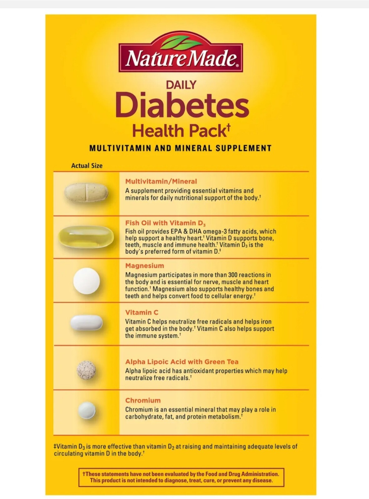 Nature Made Daily DIABETIC Health Pack 60 Packets 31604017026 eBay