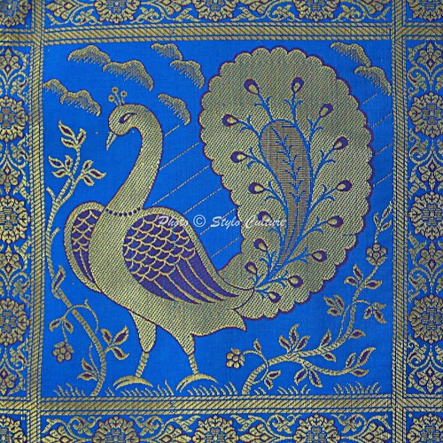 Indian Brocade Sofa Cushion Cover Handmade Peacock Pillow Case Cover Throw 12" - Picture 49 of 52