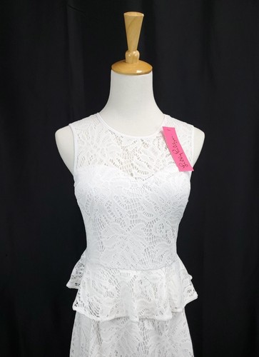 Lilly Pulitzer Damengröße 0 Nolea Spitzenkleid weiß gefüttert ärmellos neu mit Etikett $ 228 - Bild 6 von 12