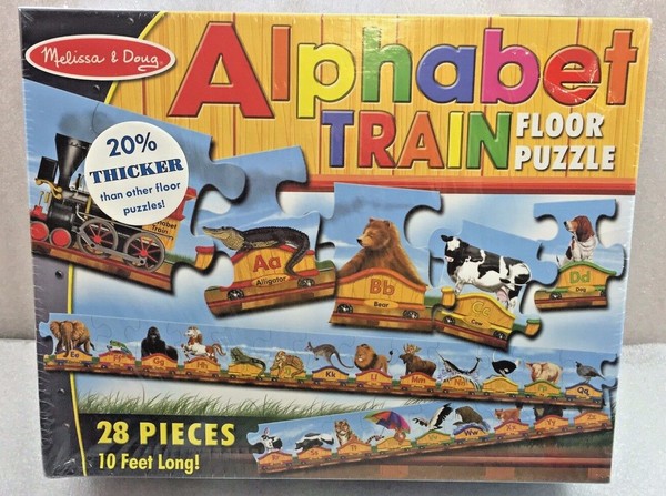 Melissa Doug Alphabet Train Floor Puzzle New 28 Pieces 10 Feet Long 772904247 Feitosa Santana Com