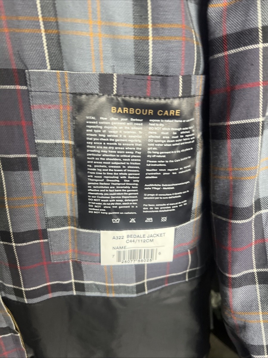 Barbour Bedale Thornproof Vintage A322 Black C44/112cm Jacket