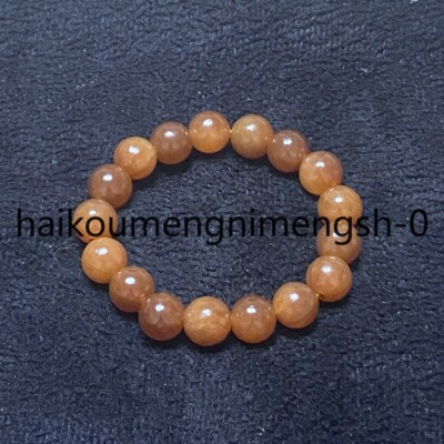 Certified Natural 12mm Brown HeTian Nephrite Jade Round Beads Stretch Bracelet