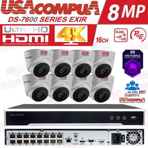 Hikvision 16CH 4K Security IP Camera System POE NVR 5MP W/Audio IR lot - Picture 20 of 24