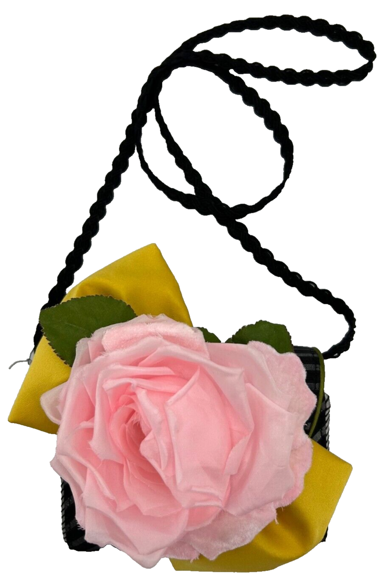 Helene Angeli ヴィンテージ パーティーバッグ Helene Angeli Vintage Evening Bag Purse Black w Big Bow