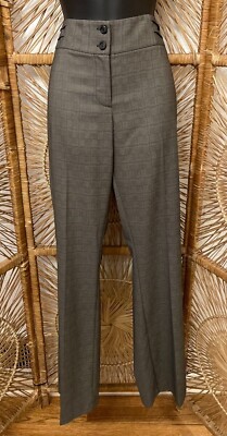 Tribal Seasonal Essentials Womens Wide Waistband Dress Pants Size 8 Gray Plaid