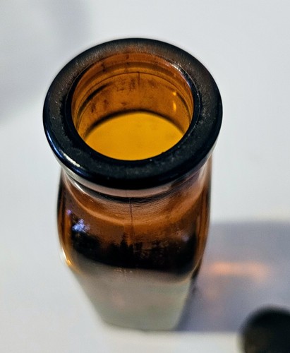 Vintage Apotheker Braunglas Medizin Flasche Owens Illinois geprägt mit Korken - Bild 6 von 8