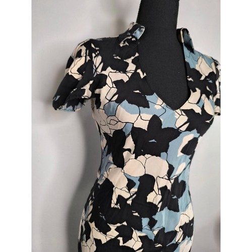 DIANE Von FURSTENBERG DVF Silk Floral Dolman Sleeve Tunic Dress Size 2 Collared - Picture 12 of 18