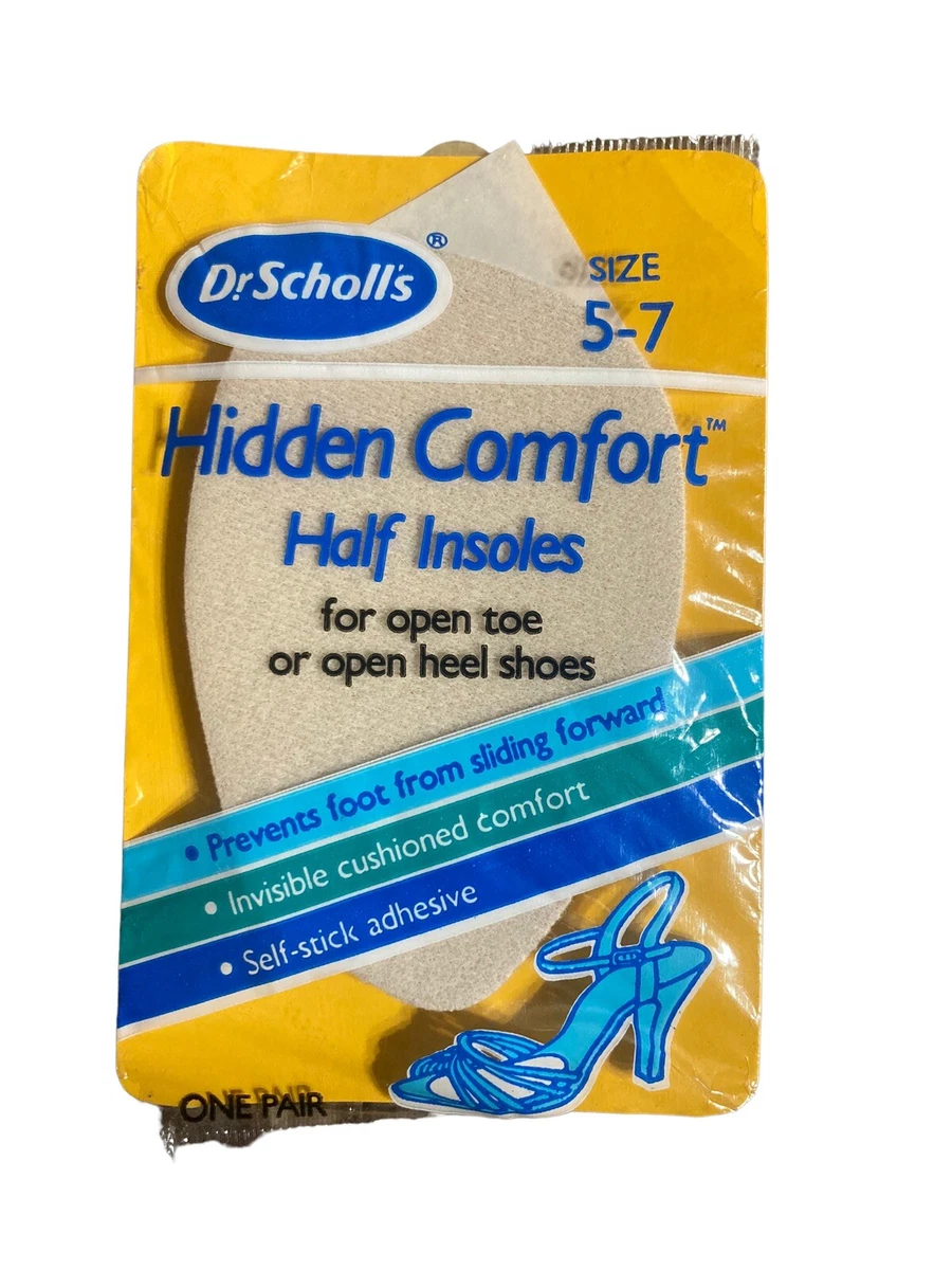 Dr. Scholls Hidden Comfort Half Insoles Shoe Size 5 7 For Open Toe Or Heel