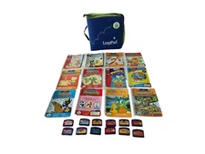 LeapFrog LeapPad Lot Of 12 Books & Cartridges With Carry Case Pre-K-1st Grade