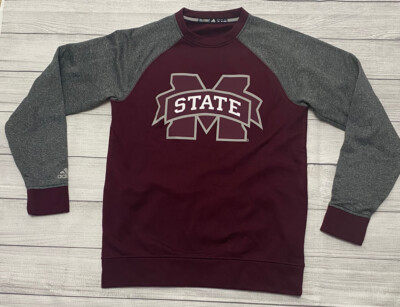 Adidas Mens Medium Mississippi State Shirt Bulldogs Long Sleeve Pullover