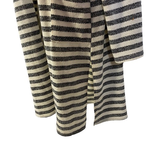 Now N Forever Sweater Womens 1X Cardigan Longline Gray Stripe Boho - Picture 7 of 11