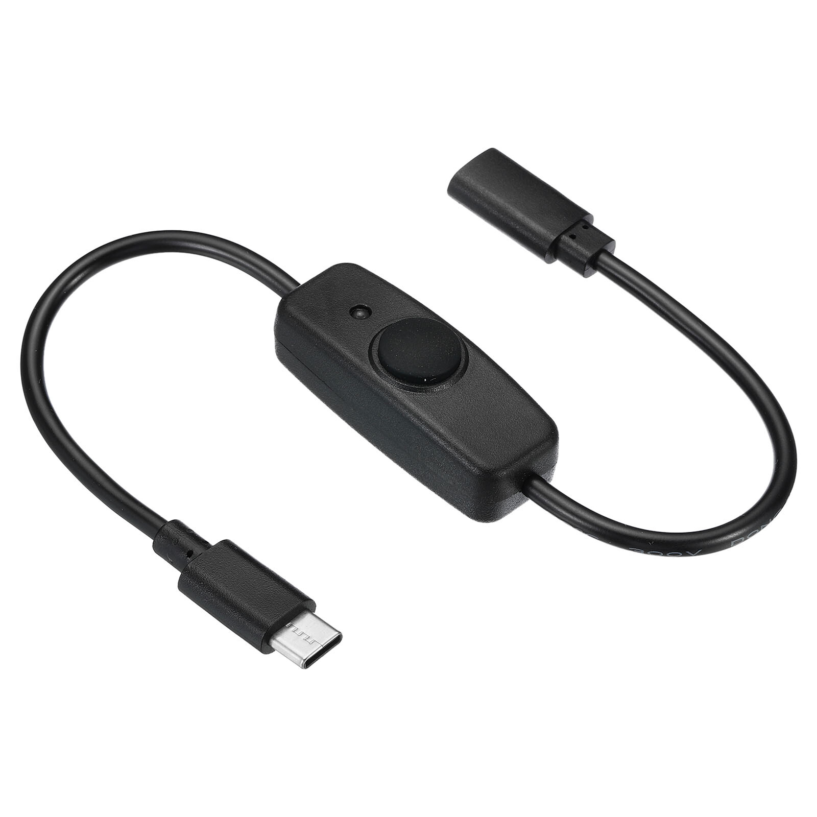 USB-C Extension Cable with On/Off Switch & LED Indicator - Black