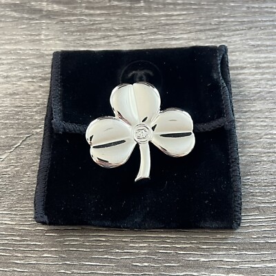 CHANEL Beauty Silver Clover Brooch