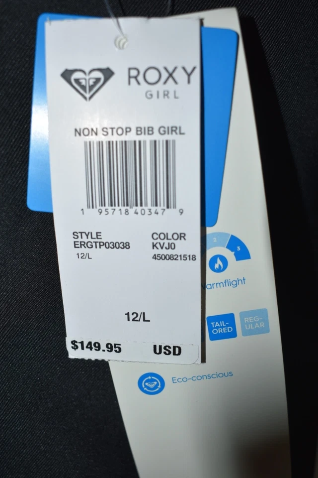 Calça de neve Roxy meninas babador isolado sem parar, roupa de neve esqui, infantil tamanho 12/grande - Imagem 3 de 3