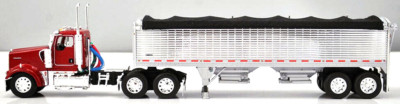 DCP / FIRST GEAR 1/64 SCALE W-900 KENWORTH DAY CAB WITH WILSON 34' GRAIN TRAILER